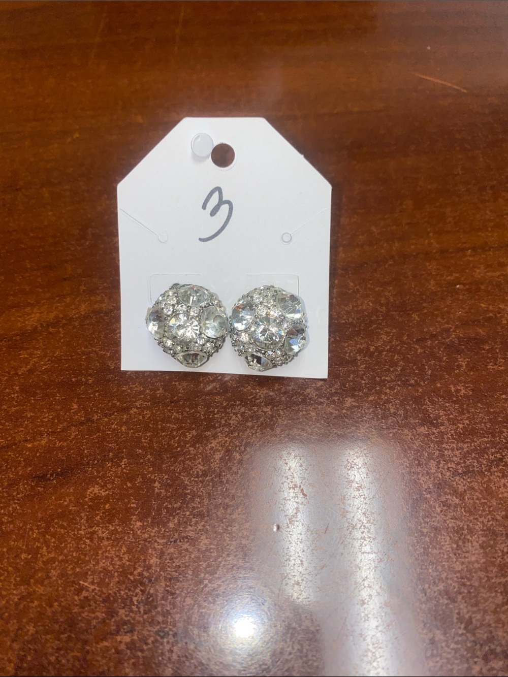 Sparkling Clear Crystal Cluster Stud Earrings - Silver Tone